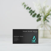 Carte De Visite Turquoise ; Microscope bleu vert (Debout devant)