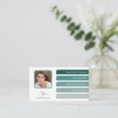 Carte De Visite Turquoise moderne 5 couleurs onglets sociaux (Debout devant)