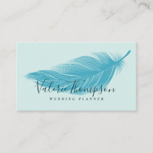 Carte De Visite Turquoise moderne aqua bleu chic élégant boho plum