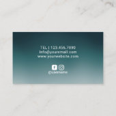 Carte De Visite Turquoise moderne Black Parties scintillant Beauon (Dos)