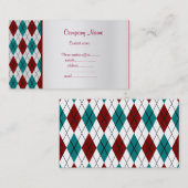 CARTE DE VISITE TURQUOISE MODERNE DIAMOND ROUGE (Devant / Derrière)