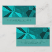 Carte De Visite Turquoise moderne et Abstrait Turquoise (Devant / Derrière)
