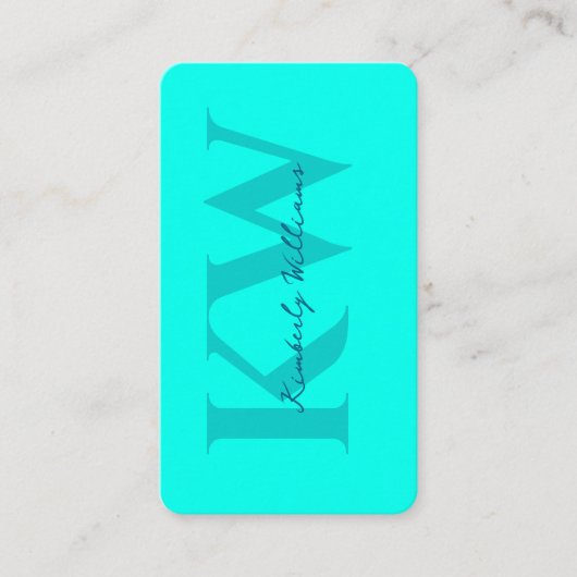 Carte de visite Turquoise - Moderne & Frais (Devant)