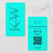 Carte de visite Turquoise - Moderne & Frais (Devant / Derrière)
