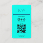 Carte de visite Turquoise - Moderne & Frais (Dos)