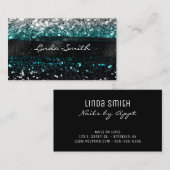 Carte De Visite Turquoise Multi Confetti Parties scintillant Pince (Devant / Derrière)