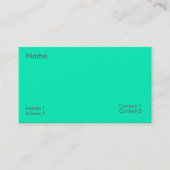 Carte De Visite Turquoise Néon (Devant)