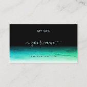 Carte De Visite Turquoise noir moderne vert Ombre Motif Police d'o (Devant)