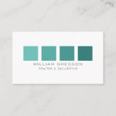 Carte De Visite Turquoise Ombre Carrés, peintre et décorateur (Devant)
