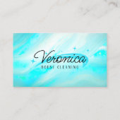 Carte De Visite Turquoise Opal brillant Maisons de nettoyage en pi (Dos)