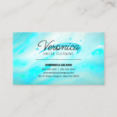 Carte De Visite Turquoise Opal brillant Maisons de nettoyage en pi (Devant)