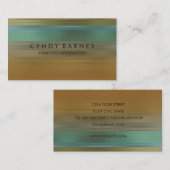 Carte de visite Turquoise or à bande verte (Devant / Derrière)