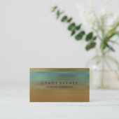 Carte de visite Turquoise or à bande verte (Debout devant)