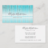 Carte De Visite Turquoise patinée moderne rustique Barnwood (Devant / Derrière)