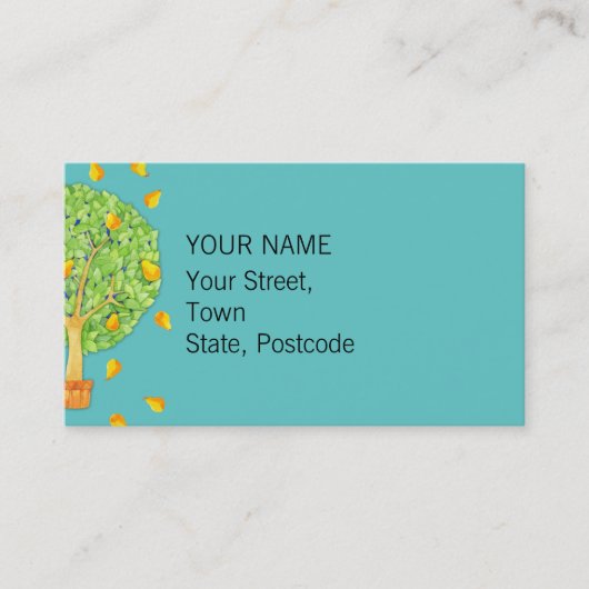 Carte de visite turquoise Pear Tree (Devant)