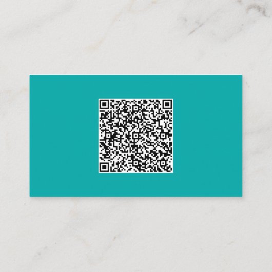 Carte de visite Turquoise personnalisé avec code Q (Dos)