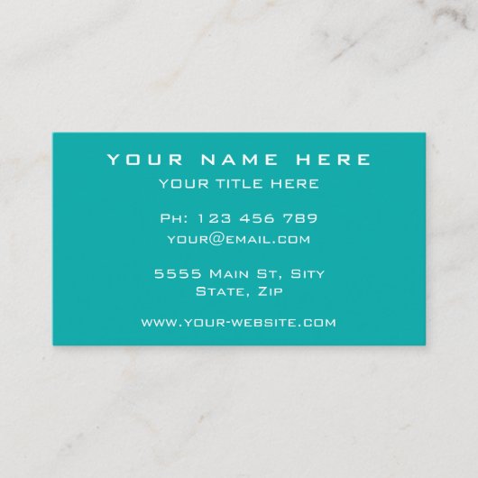 Carte de visite Turquoise personnalisé avec code Q (Devant)