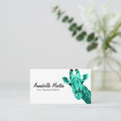 Carte de visite turquoise Pop Art Giraffe (Debout devant)