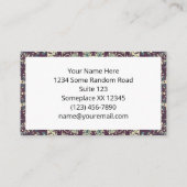 Carte De Visite Turquoise pourpre et Motif Mandala crème (Dos)