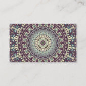 Carte De Visite Turquoise pourpre et Motif Mandala crème (Devant)