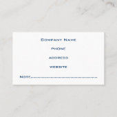 Carte de visite Turquoise profond (Dos)