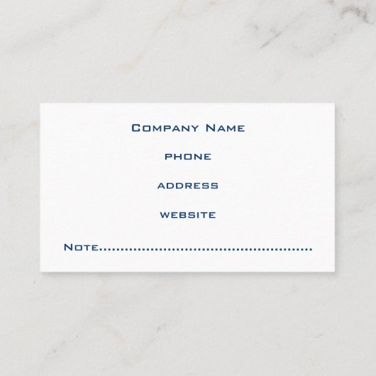 Carte de visite Turquoise profond (Dos)