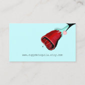 Carte De Visite Turquoise Retro rose (Dos)