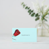 Carte De Visite Turquoise Retro rose (Debout devant)
