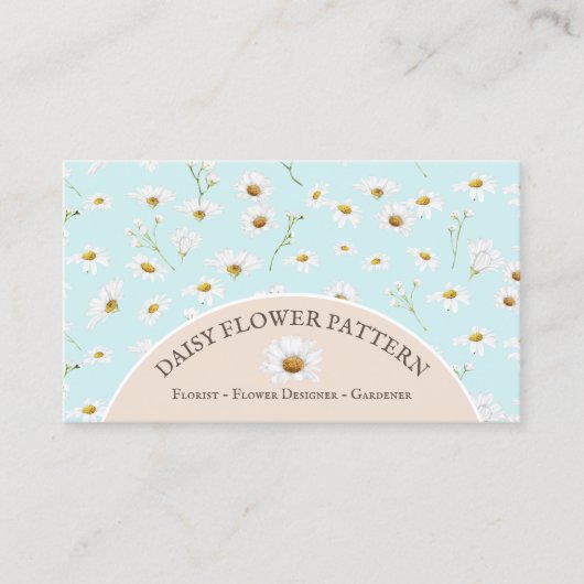 Carte De Visite Turquoise rose chic Fleur de marguerite (Devant)