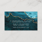 Carte De Visite Turquoise - sarcelle et géode de pierre d'agate do (Dos)
