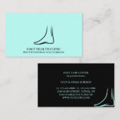 Carte De Visite Turquoise Soins pieds simples Podiatrié Praticien  (Devant / Derrière)