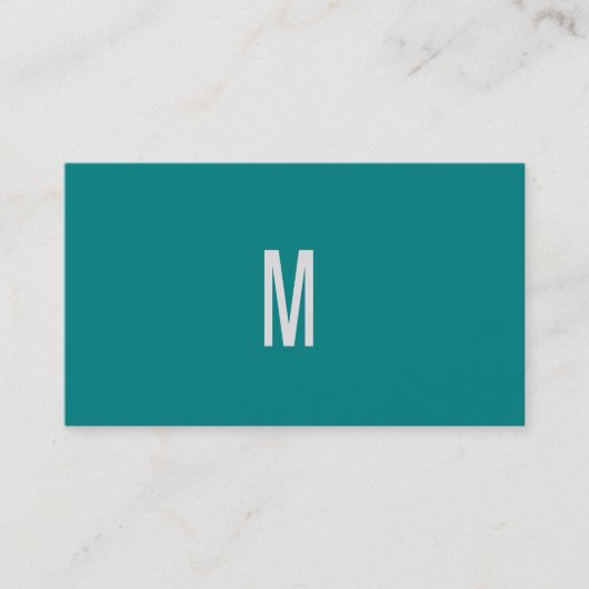Carte De Visite turquoise solide - ajouter monogramme (Devant)