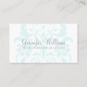 Carte de visite Turquoise subtil Damask (Devant)