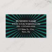 Carte De Visite Turquoise Sunray personnalisé (Dos)