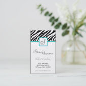 Carte De Visite Turquoise Turquoi Zebra Imprimer Personnaliser le (Debout devant)