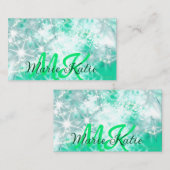 Carte De Visite Turquoise turquoise agate aqua monogramme ajouter (Devant / Derrière)