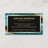 Carte De Visite Turquoise Turquoise Agate Avocat Procureur Gold Pe (Dos)