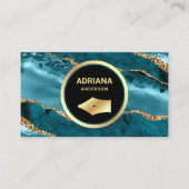Carte De Visite Turquoise Turquoise Agate Avocat Procureur Gold Pe (Devant)