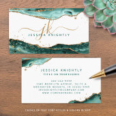 Carte De Visite Turquoise Turquoise Agate Gold Parties scintillant
