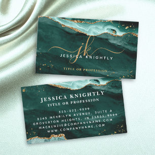 Carte De Visite Turquoise Turquoise Agate Gold Parties scintillant