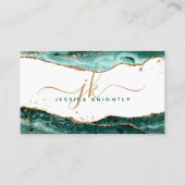 Carte De Visite Turquoise Turquoise Agate Gold Parties scintillant (Devant)