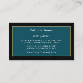 Carte De Visite Turquoise - Turquoise et Gold Geode Agate Stone Bu (Dos)