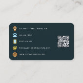 Carte De Visite Turquoise - Turquoise et or Agate Stone QR Code (Dos)