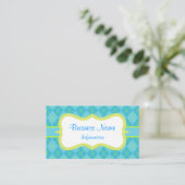 Carte de visite turquoise vif (Debout devant)