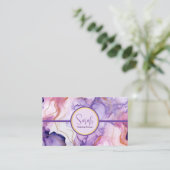 Carte de visite Turquoise Violet Et Rose (Debout devant)