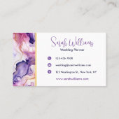 Carte de visite Turquoise Violet Et Rose (Dos)