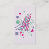 Carte De Visite Turquoise violet rose lignes (Dos)
