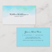 Carte De Visite Turquoise Watercolor (Devant / Derrière)