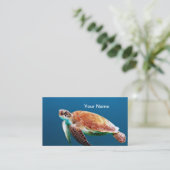Carte De Visite Turtle Blue Water Photo (Debout devant)