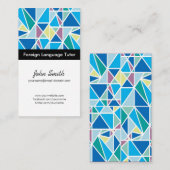 Carte De Visite Tuteur de langue étrangère - Géométrie Abstraite b (Devant / Derrière)